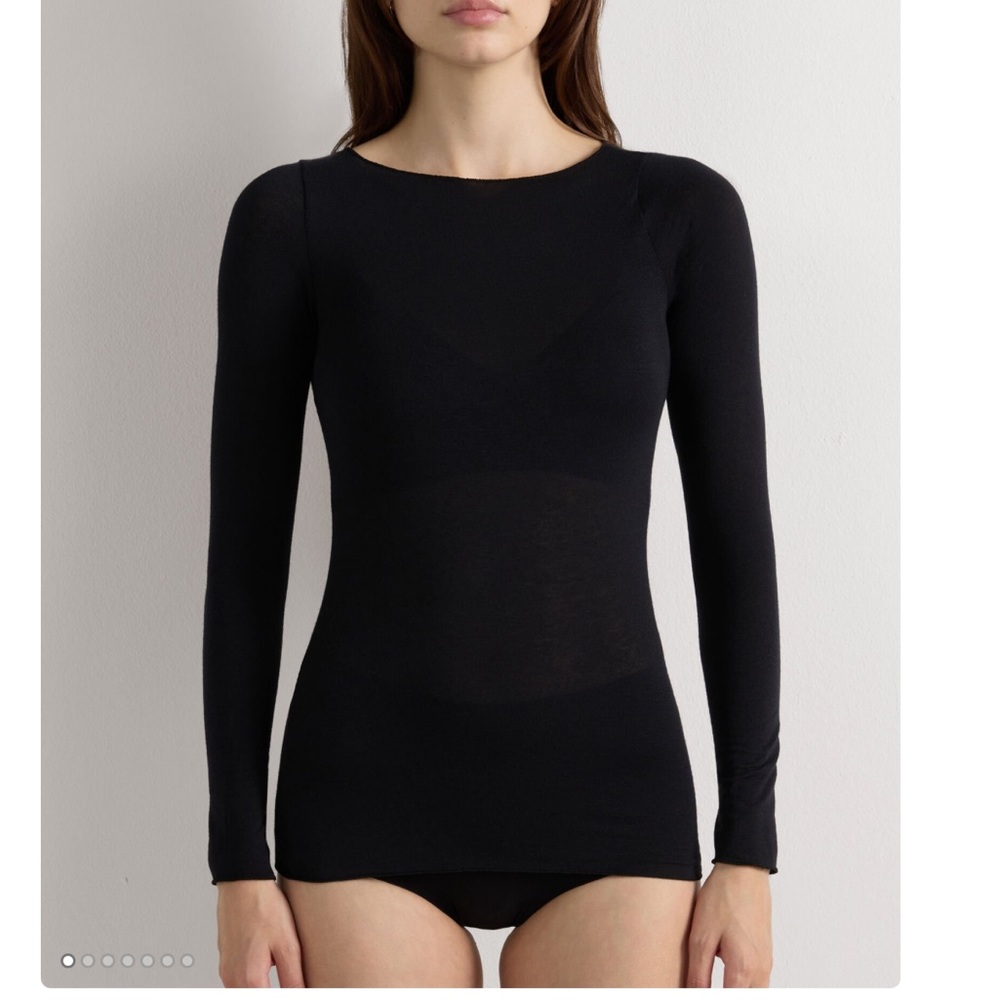 intimissimi Black Long Sleeve Seamless Tee